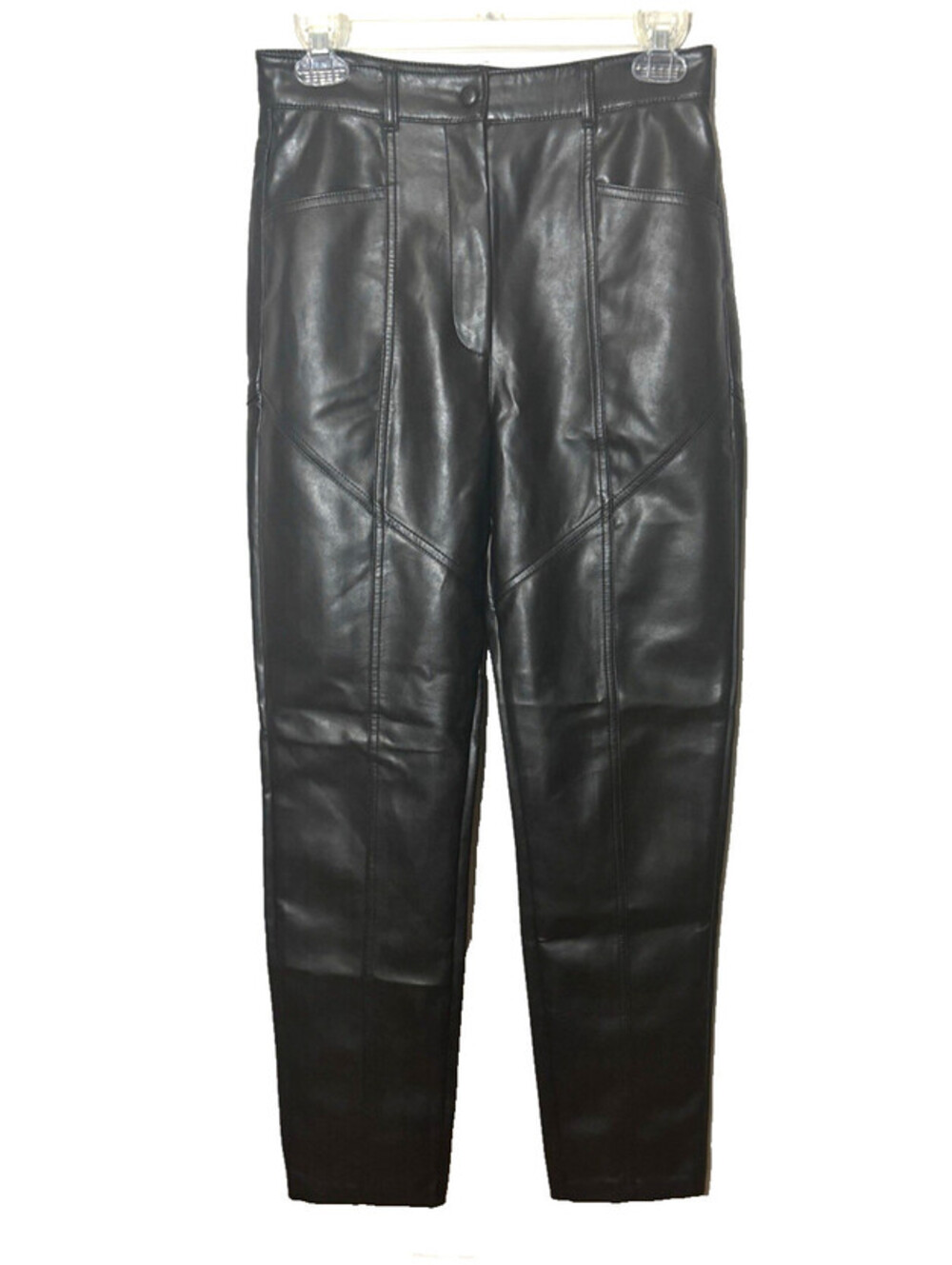 WILFRED Rebel Black Vegan Leather Slim Straight Pants Size 6